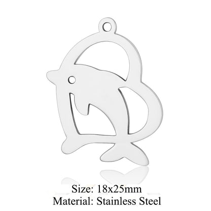 5 pcs/titanium steel pendant pigeon owl dolphin