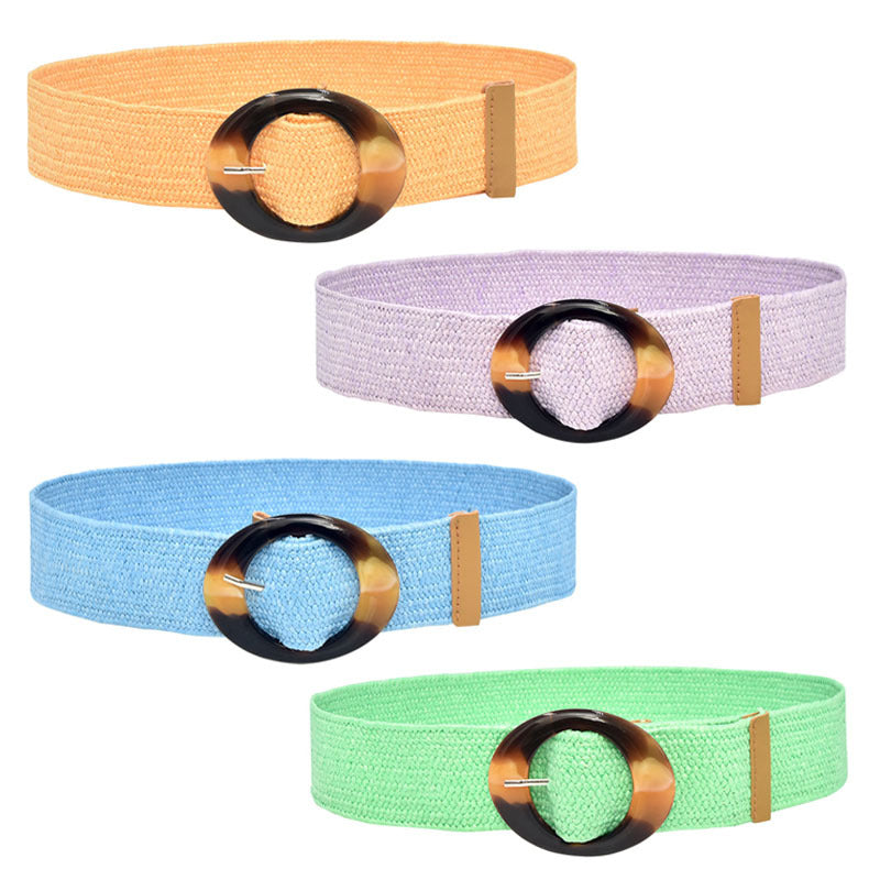 Ethnic style woven elastic belt