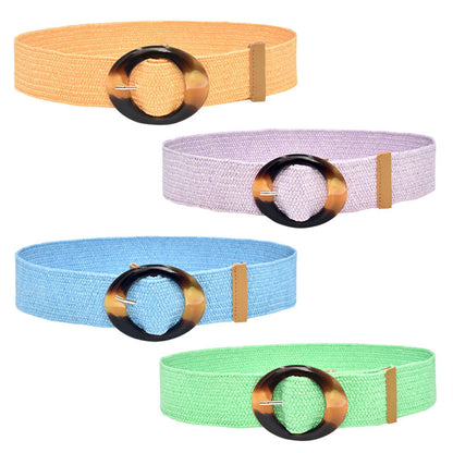 Ethnic style woven elastic belt
