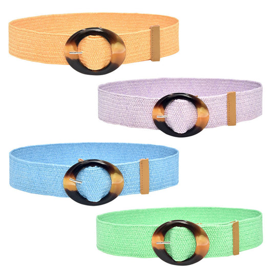 Ethnic style woven elastic belt