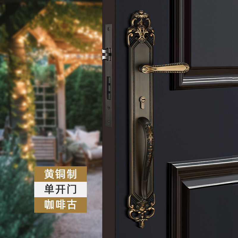 Brass door lock door lock handle