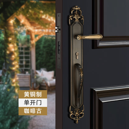 Brass door lock door lock handle