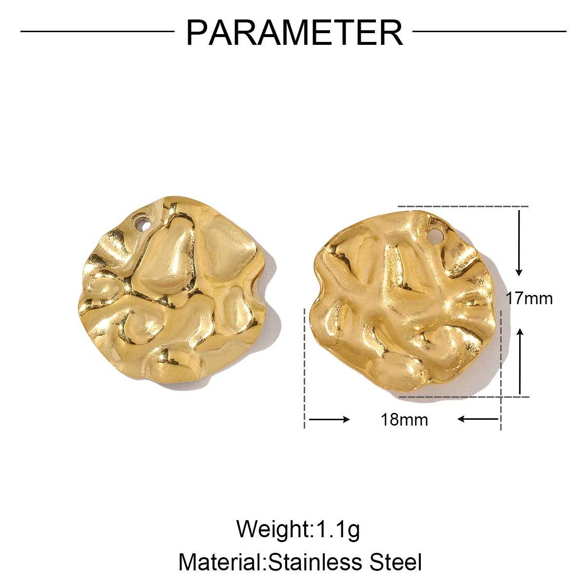 Geometric hammer carved disc titanium steel pendant