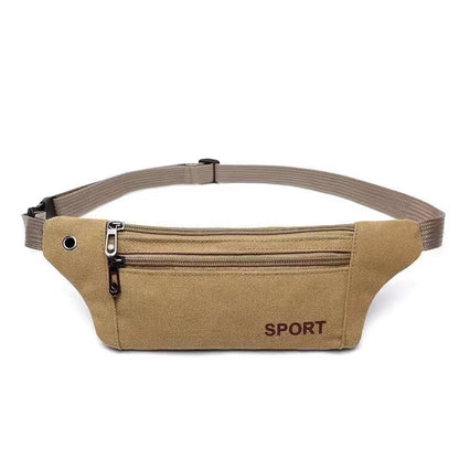 Canvas fanny pack multi-functional sports mobile phone bag