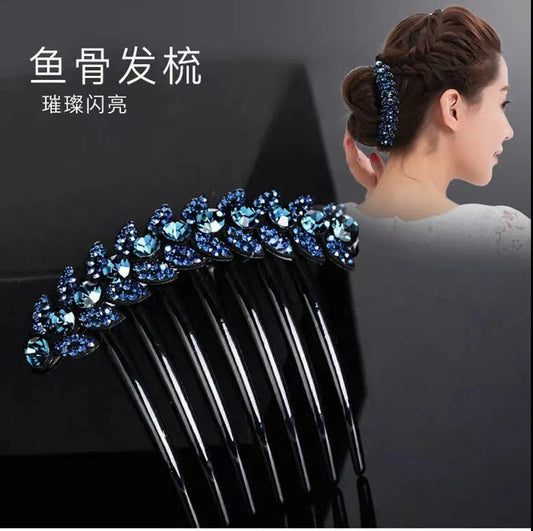Full Diamond Acrylic Plug Comb Disc Hair Comb Hair Accessories