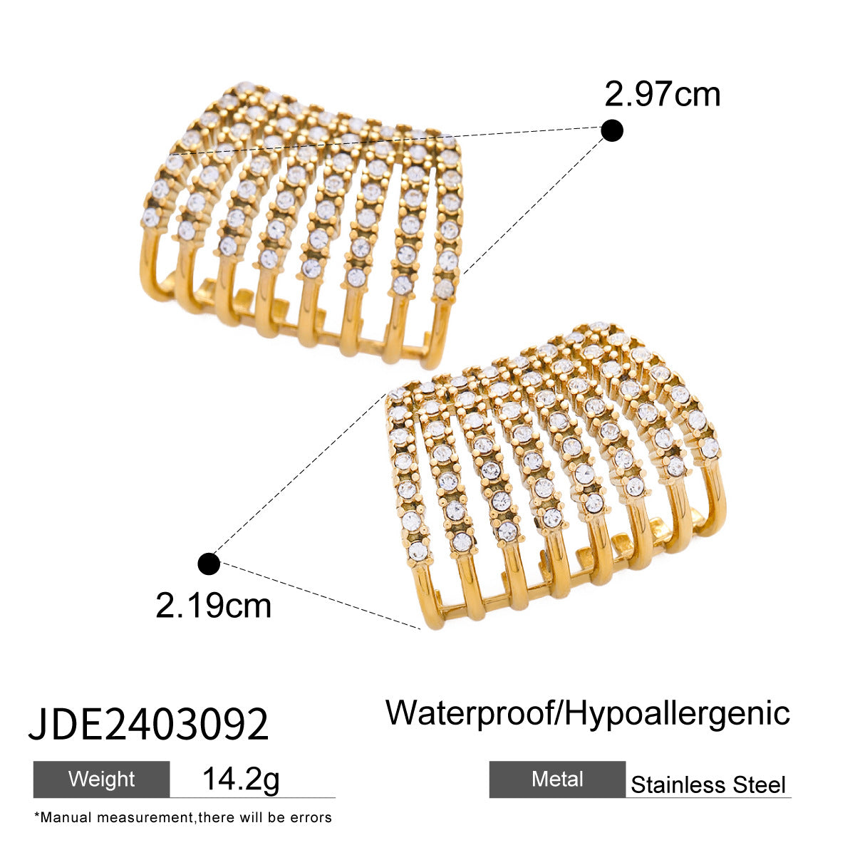 Diamond titanium steel earrings