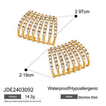 Diamond titanium steel earrings