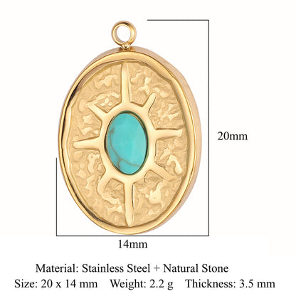 Accessories African jade stainless steel pendant