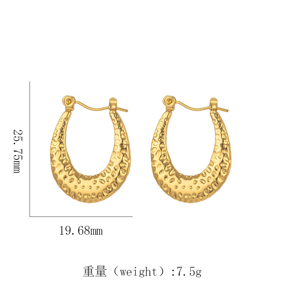 18K Gold Titanium Steel Geometric Earrings