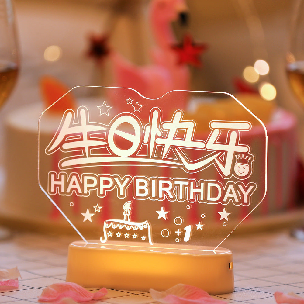 Happy Birthday LED Light Sign Luminous Letter Light