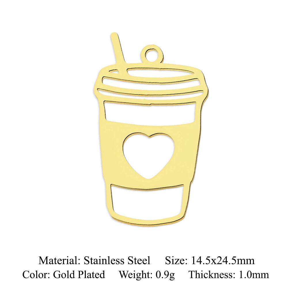 5 pcs/bag Ocean Wave Fish Scale Titanium Steel Pendant