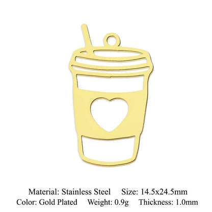 5 pcs/bag Ocean Wave Fish Scale Titanium Steel Pendant