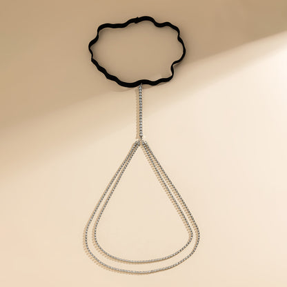 Beach tassel rhinestone thigh chain