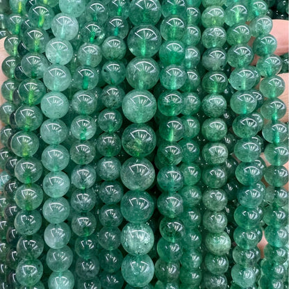 6-10mm Natural Green Strawberry Quartz Beads for DIY Jewelry