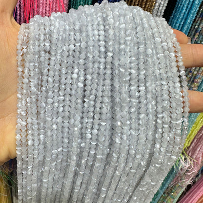 2-3mm natural faceted cat's eye beads