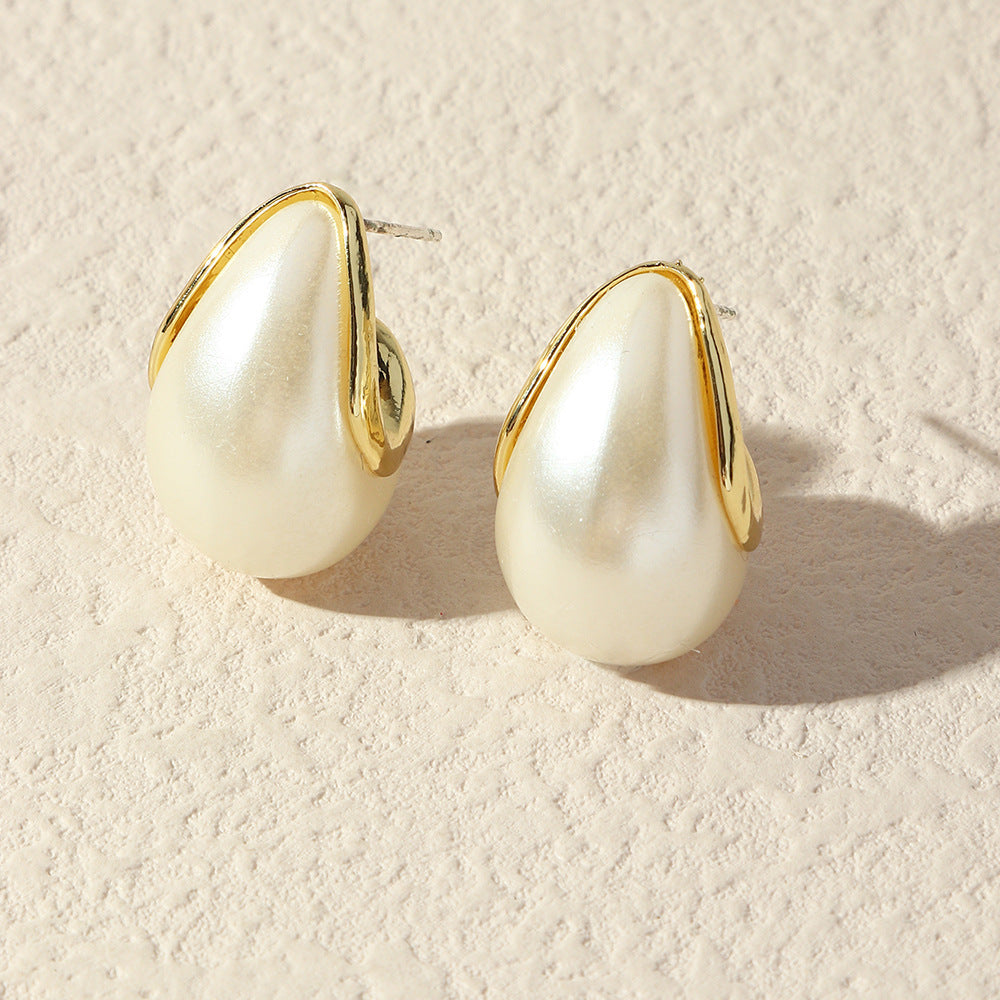 Acrylic painted metal contrasting earrings