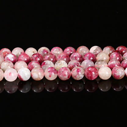 A + grade natural plum blossom tourmaline round beads