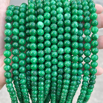 A grade dry green chalcedony loose beads