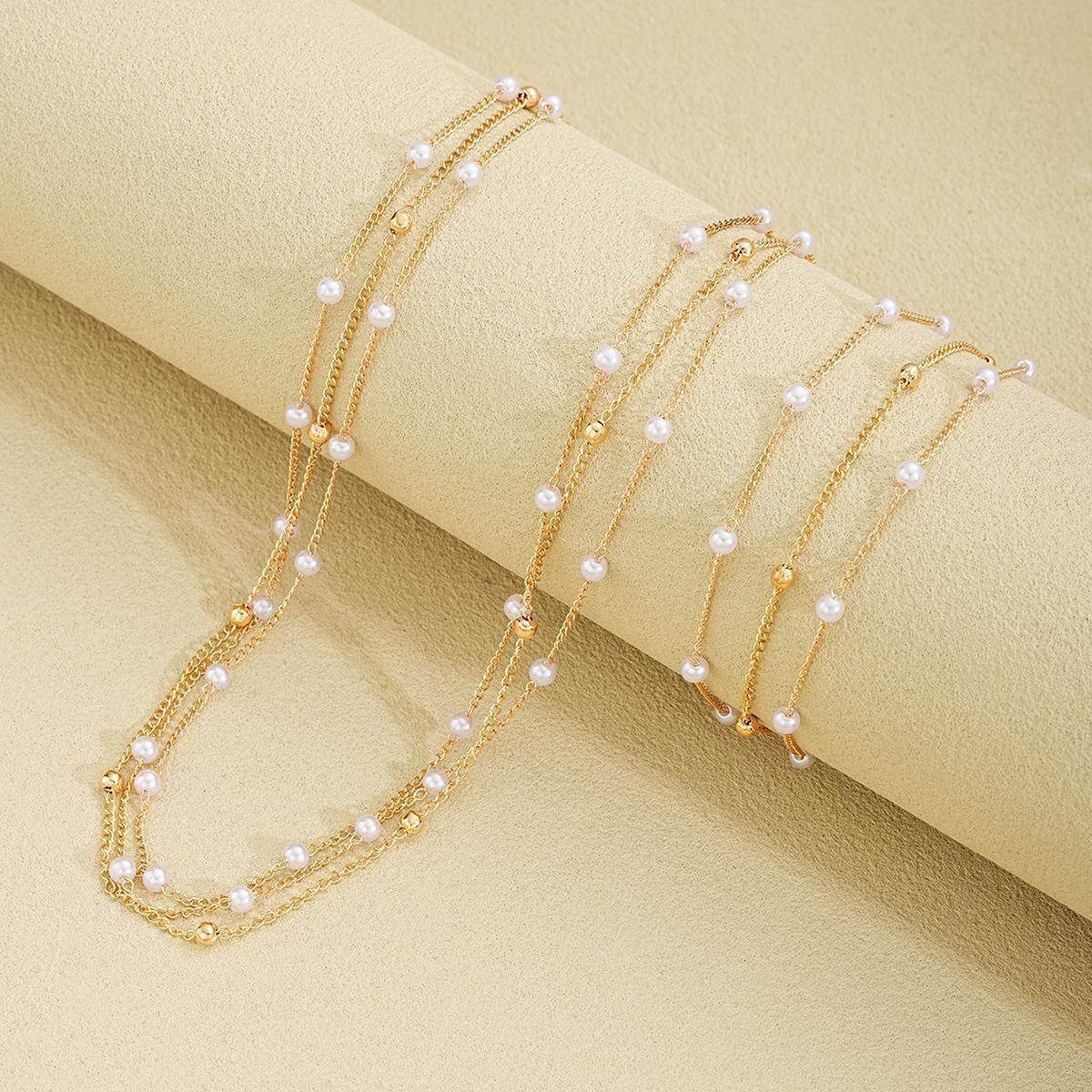 Multi-layer Pearl Star Necklace & Bracelet Set