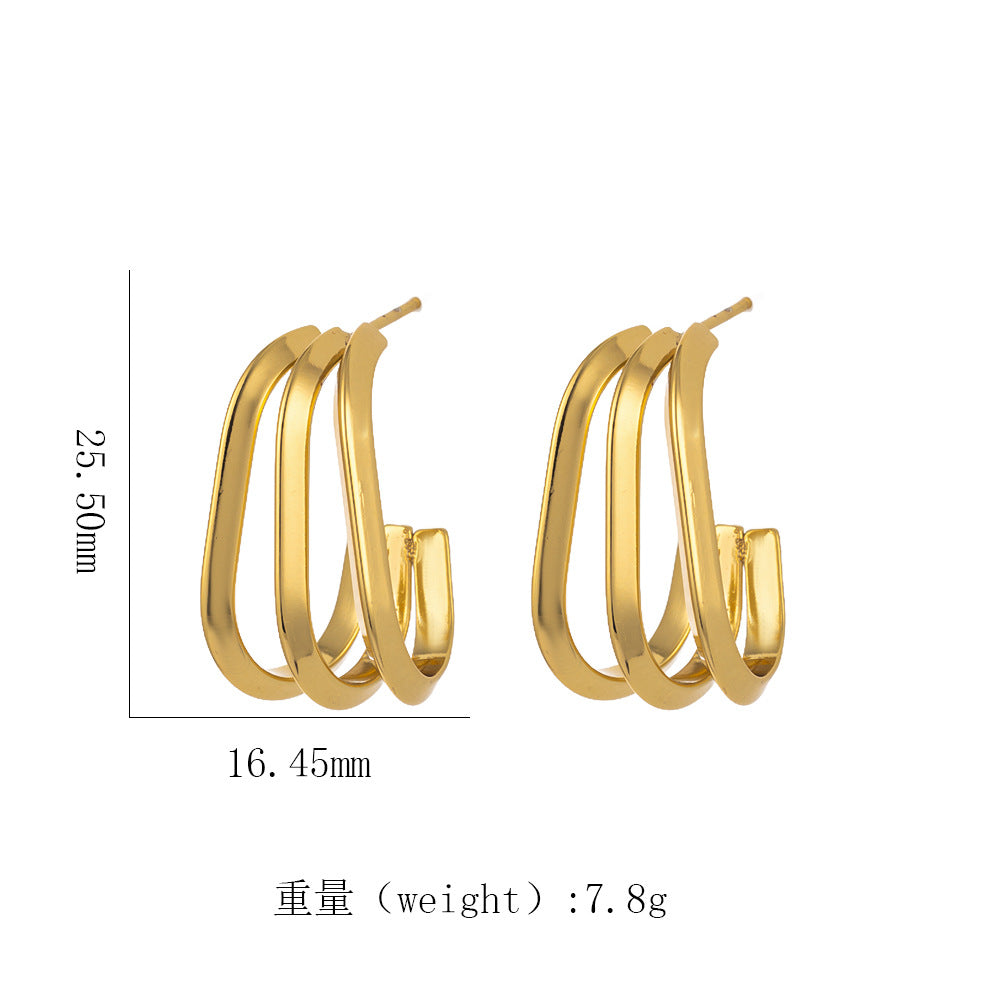 Women's 18K Gold Titanium Steel Geometric Hollow Spiral Bracelet