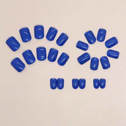 Blue Short Square Fashionable Nails