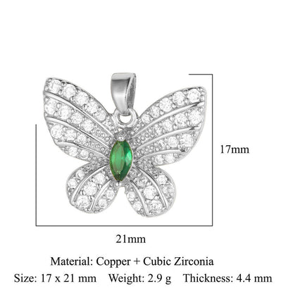 Fly color zirconium copper micro-inlaid necklace pendant