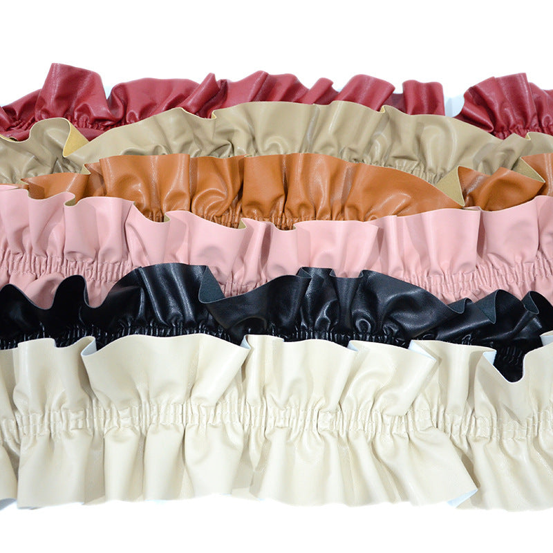 Elastic pleated edge belt