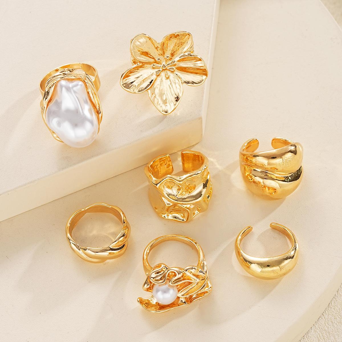 Stacked ins sapphire ring set 7-piece set