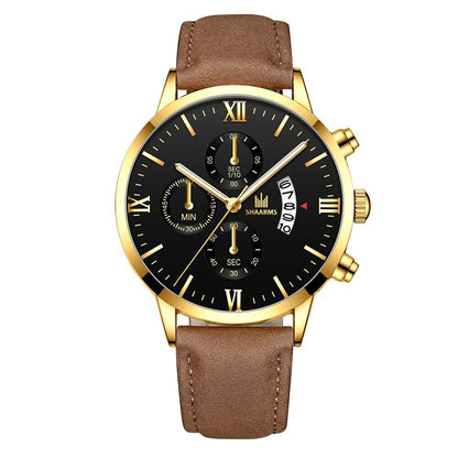 False three-eye calendar watch quartz watch