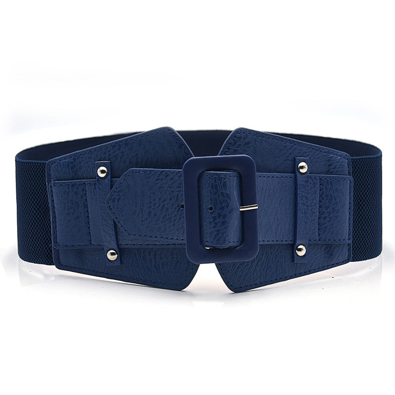Belt PU leather pin buckle waist wide belt