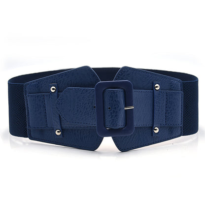 Belt PU leather pin buckle waist wide belt
