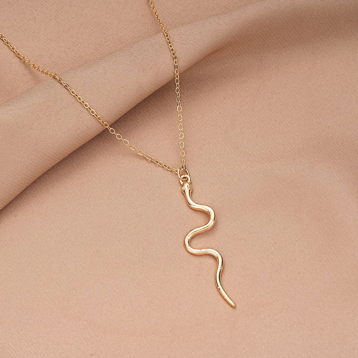 Rose Gold Snake Pendant Necklace