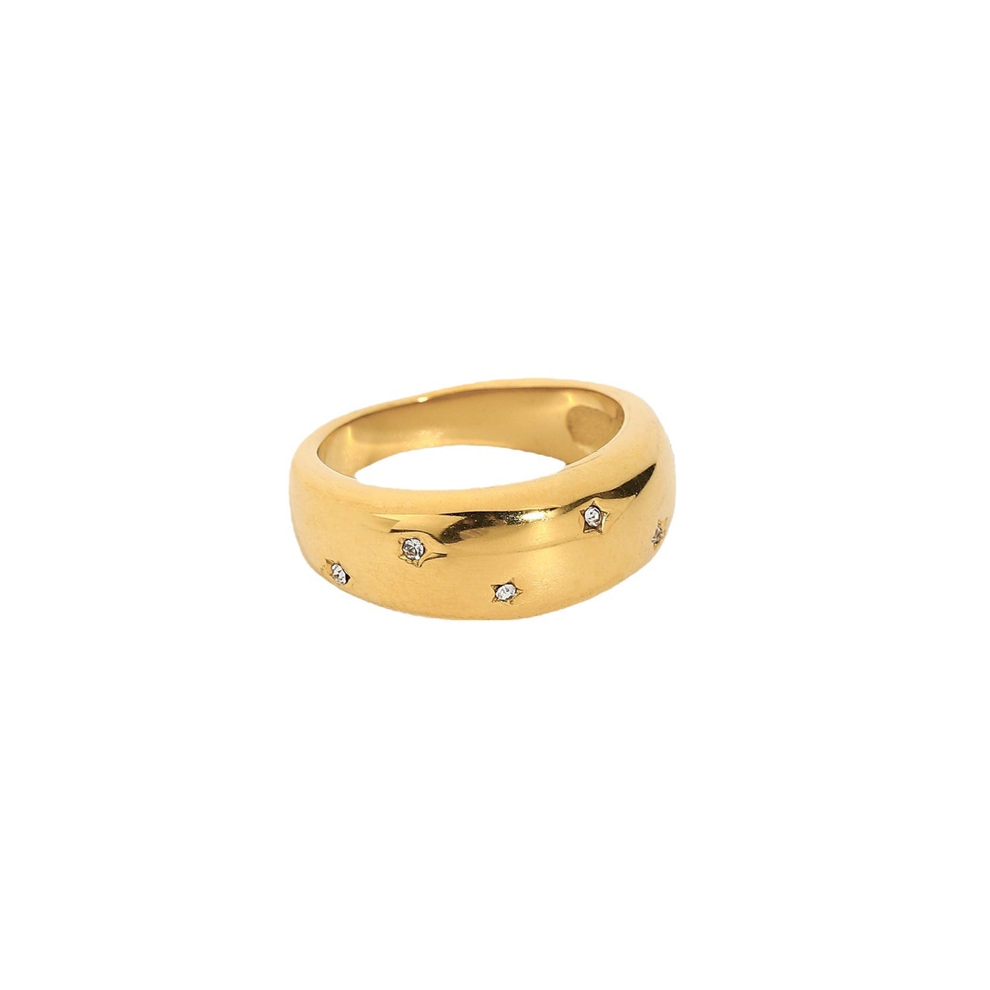 Starry sky inlaid zircon ring