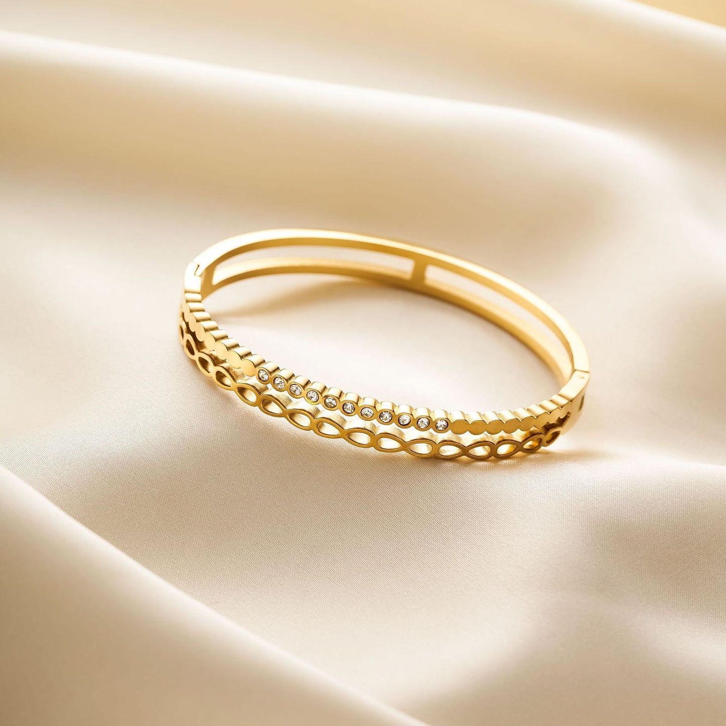18K Gold Titanium Steel Wave Bracelet