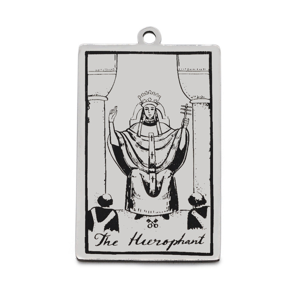 5 pcs/bag Tarot titanium steel pendant retro