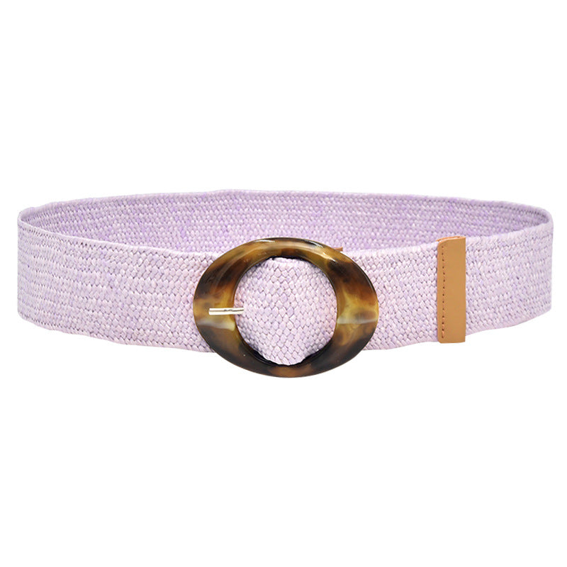 Ethnic style woven elastic belt