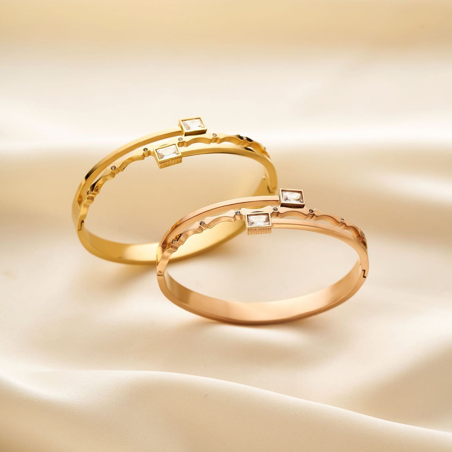 Two square diamond bracelets women's