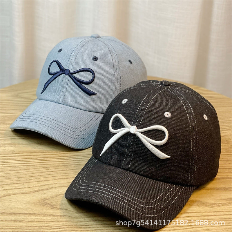 Denim Bow Baseball Cap