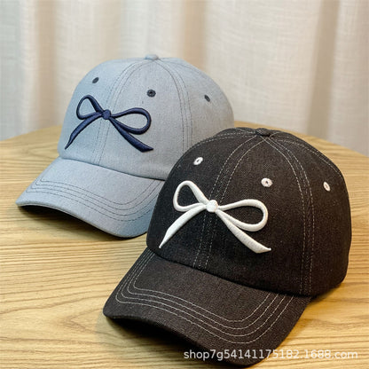 Denim Bow Baseball Cap