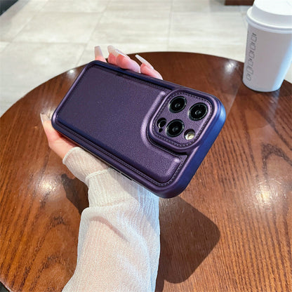 Apple 15 Pro Fat Leather Business iPhone 11/12 Simple Solid Color