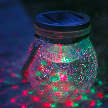 Luz solar para grietas, luz colgante de vidrio para jardín al aire libre 