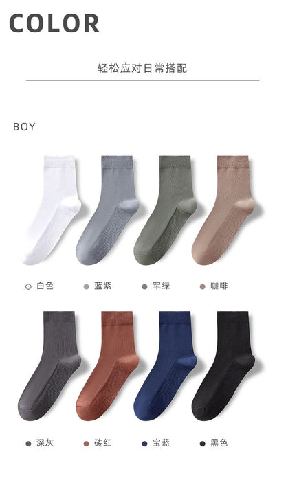 Calcetines antiolor de algodón para hombre de media pantorrilla primavera-otoño 