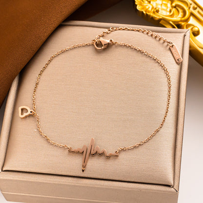 EKG Titanium Steel Bracelet, Beach Jewelry