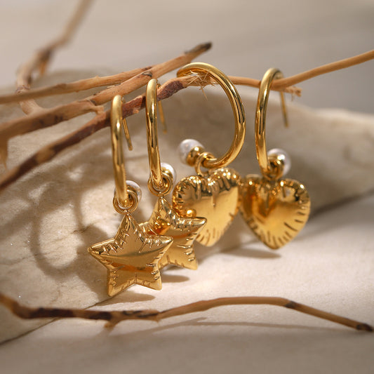 C-shaped heart-shaped titanium steel ear clips