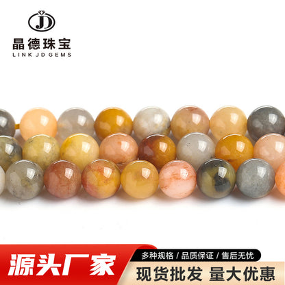 Golden silk jade loose beads