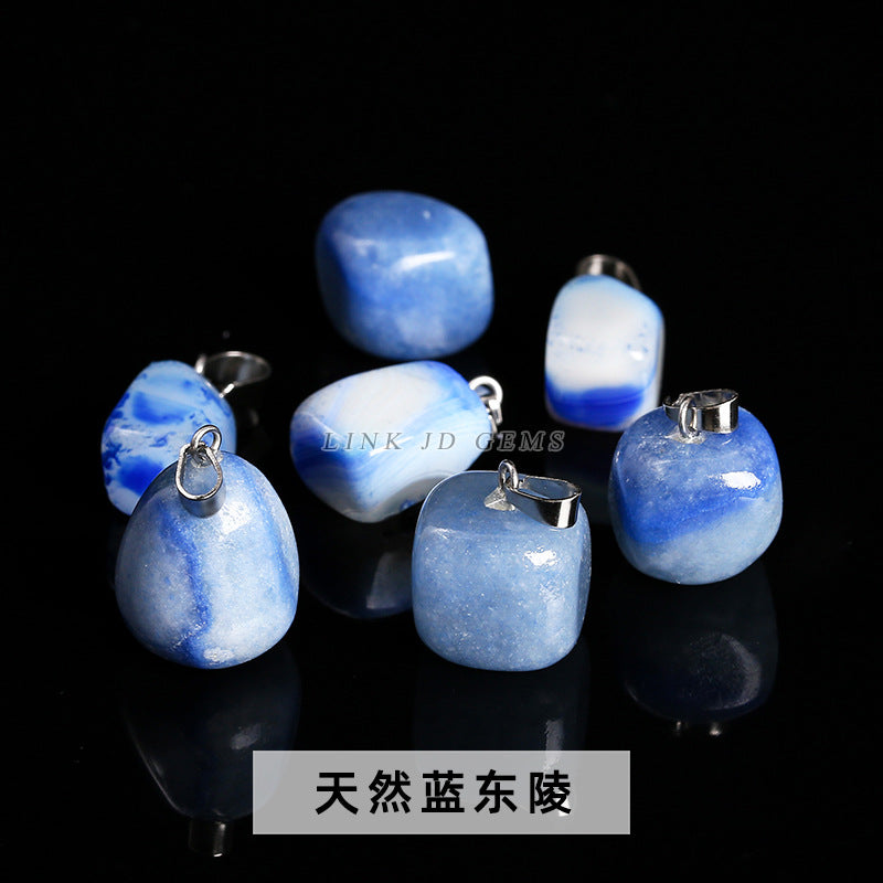 Amethyst rough stone square pendant.