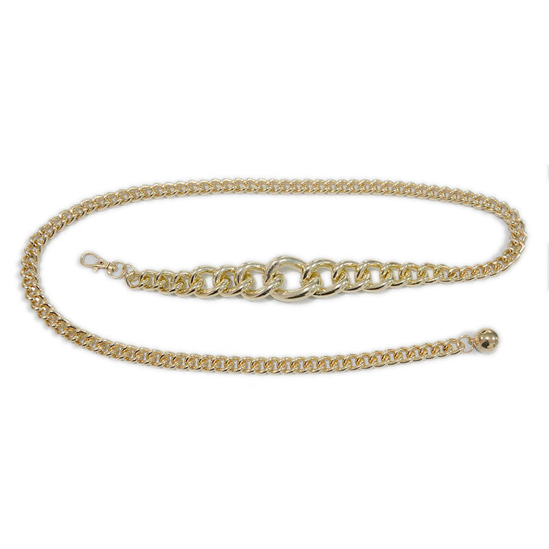 Punk style chain metal thin waist chain