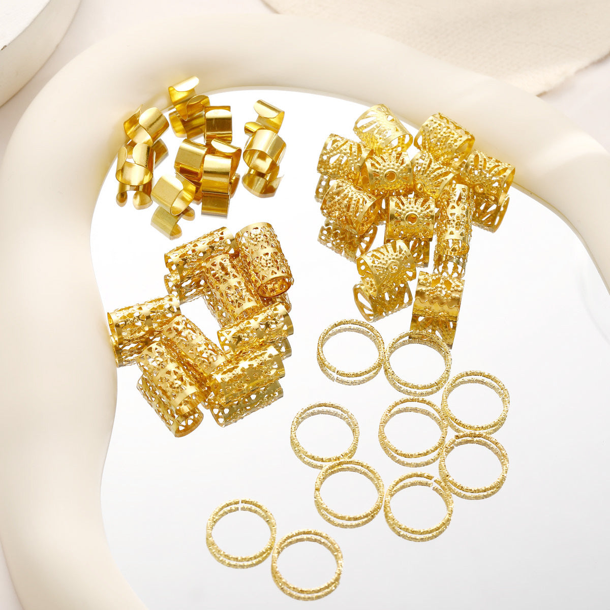40Pcs Gold Hair Extension Rings