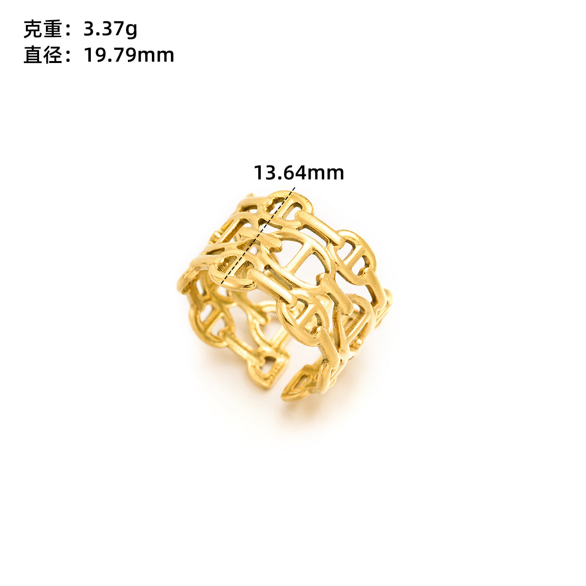 Stainless steel love open ring