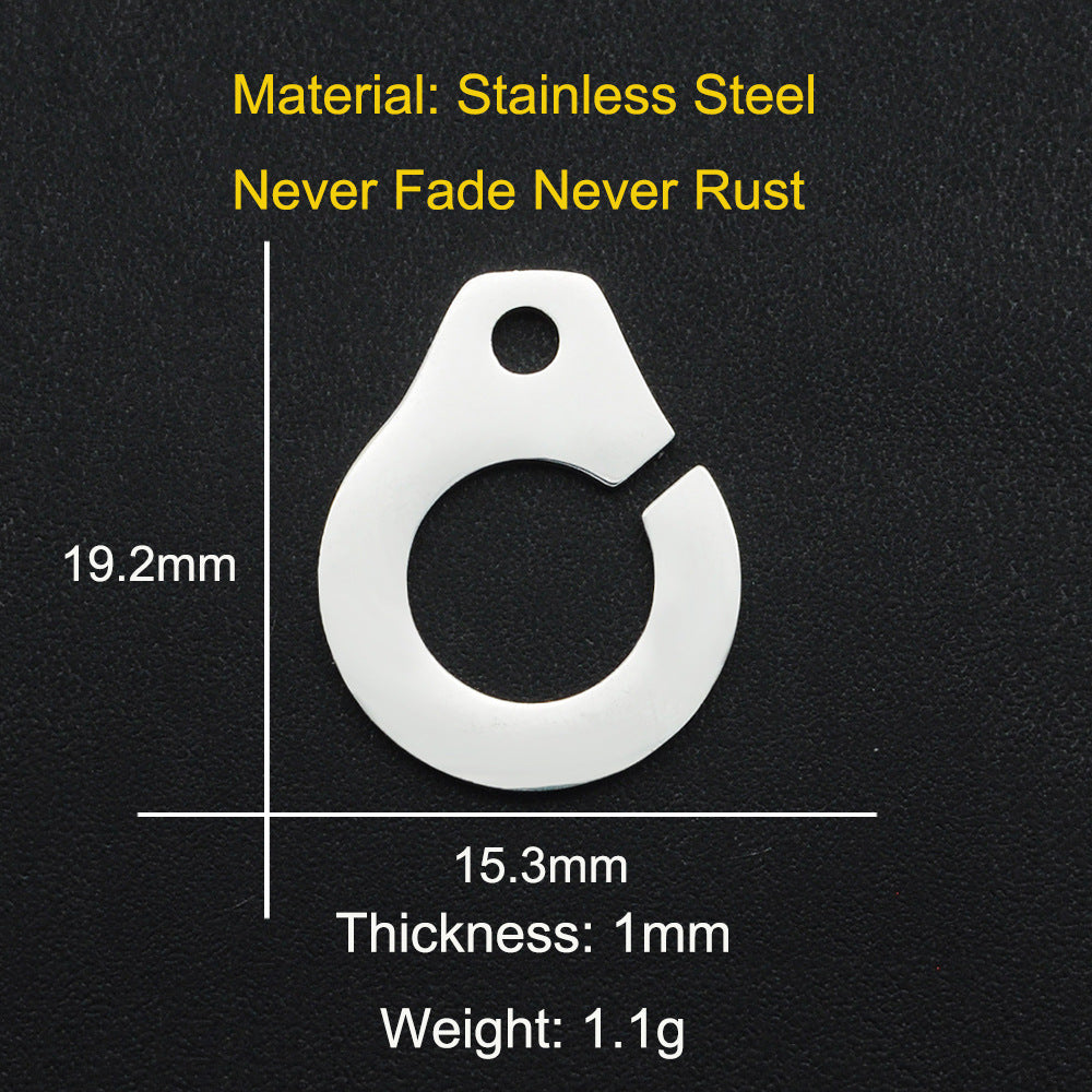 5 piezas/paquete Colgante de acero de titanio en forma de corazón con infinitas notas musicales 